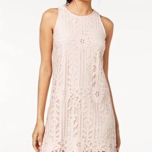 Speechless | Juniors Lace Sheer Hem Shift Dress | Mauve Pink | Size M